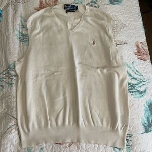 Ralph Lauren Men's V-Neck Cream Sweater Vest